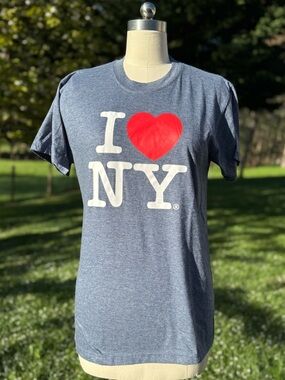 I ♥ NY Graphic Tee in Heather Navy and Red